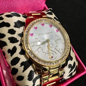 Betsey Johnson gold wristband watch
